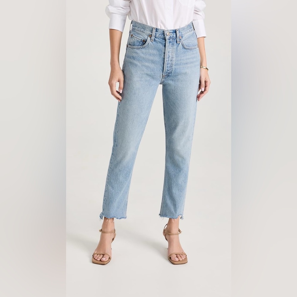 Agolde Riley High rise frayed hem